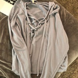 Express tie hoodie